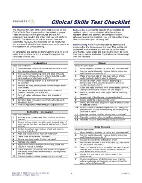 1 de jun. . Prometric clinical skills test checklist